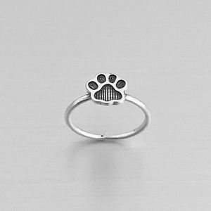 Sterling Silver Paw Print Ring, Dog Ring, Kids Rings, Puppy Ring, Dogs, Pets